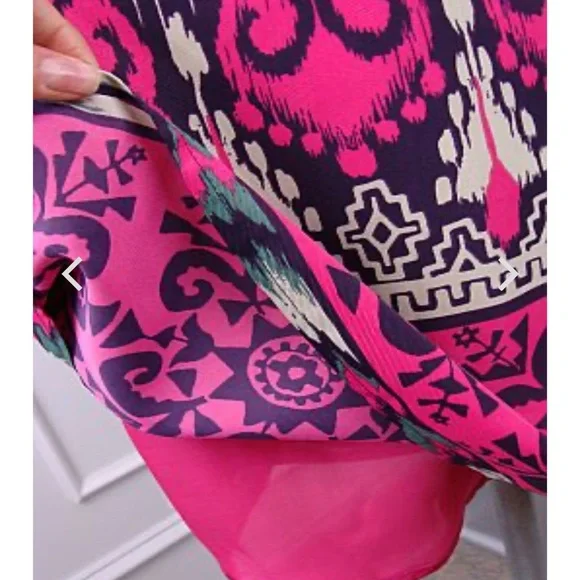 Umgee Pink and Black Geometric Mini Dress - Picture 5 of 6